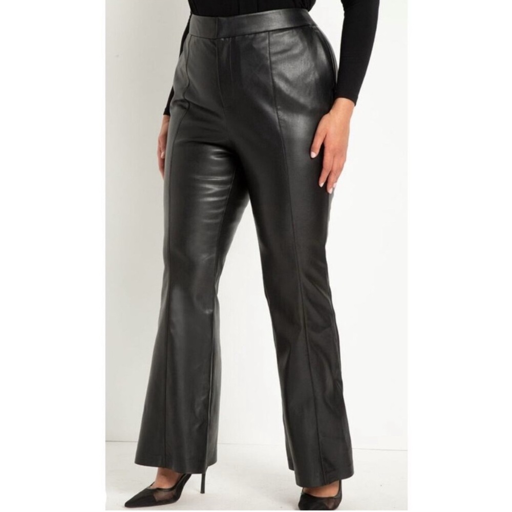 Eloquii Faux Leather Flare Trouser